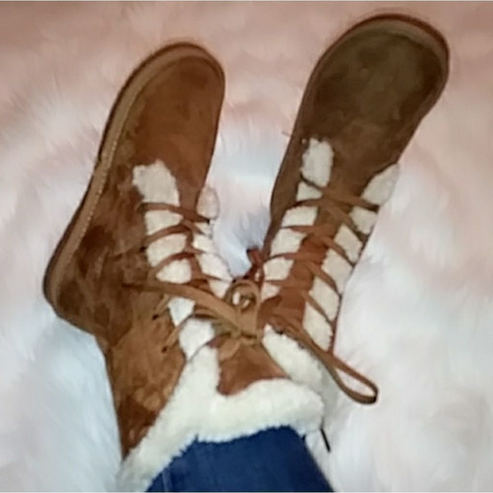 Tan Wool Fuzzy Camel Warm Boot - Picture 3 of 4